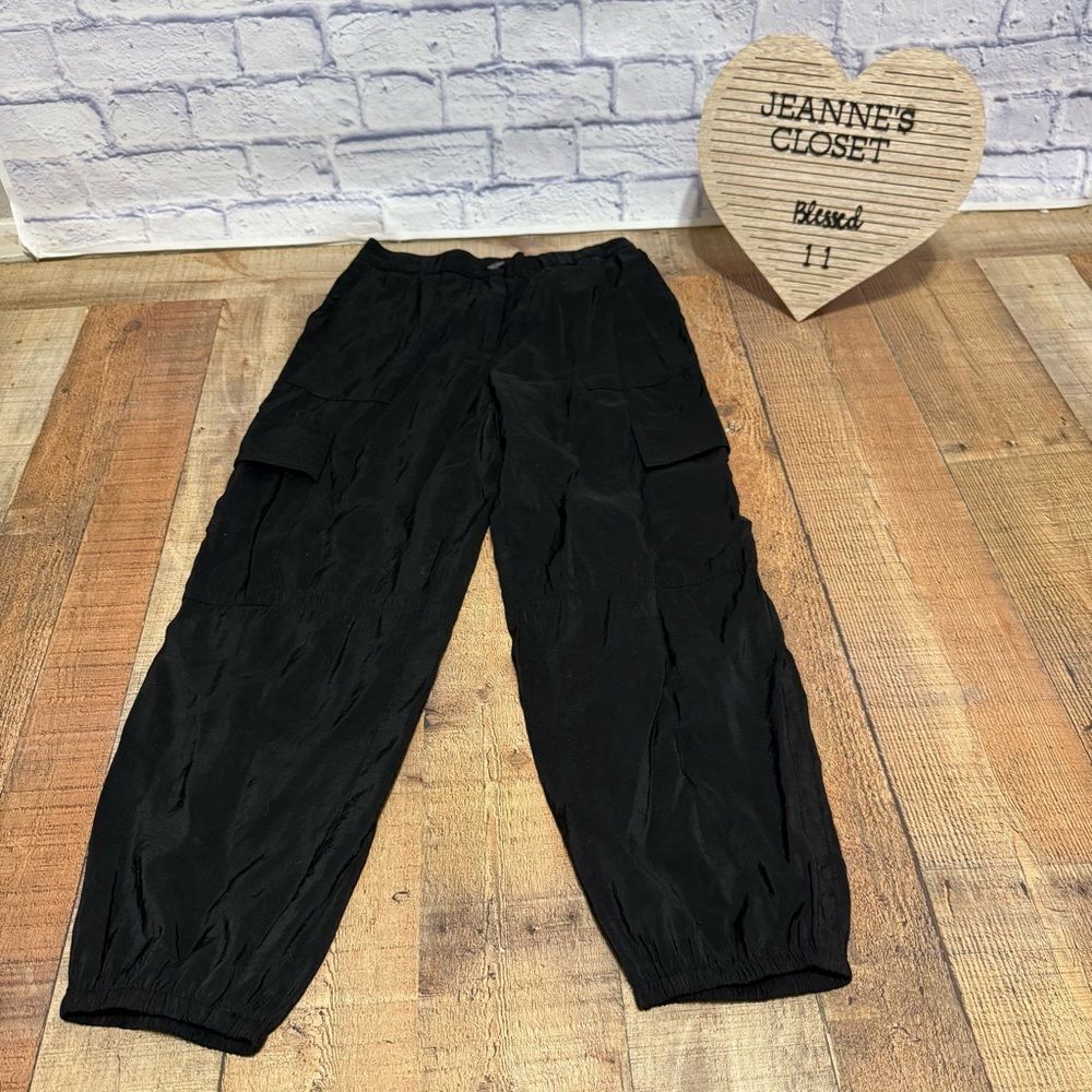 Maison d'Amelie Black Cargo Utility jogger Pants Size medium